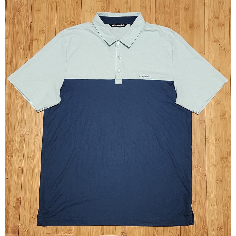 Travis Mathew Spooky Season Golf Polo Shirt Colorblock Mint Blue Mens XL 1MU478